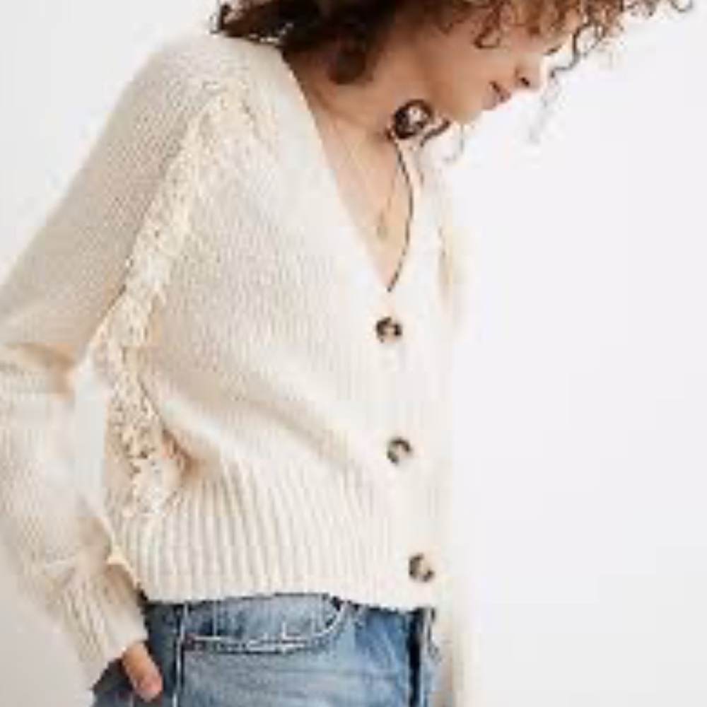 Madewell l Chatterton Fringe Cardigan Sweater XS